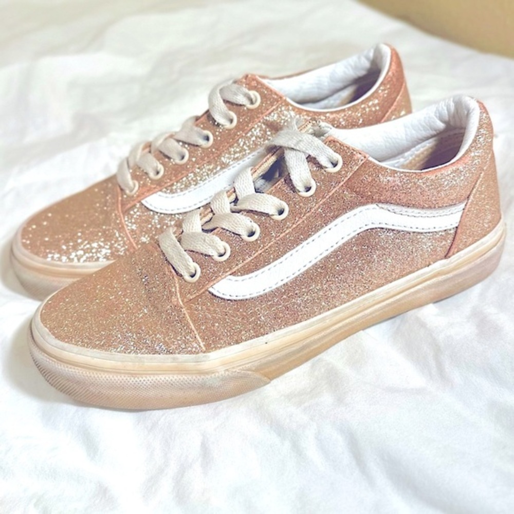 Kids/Girls Pink Glitter Vans
